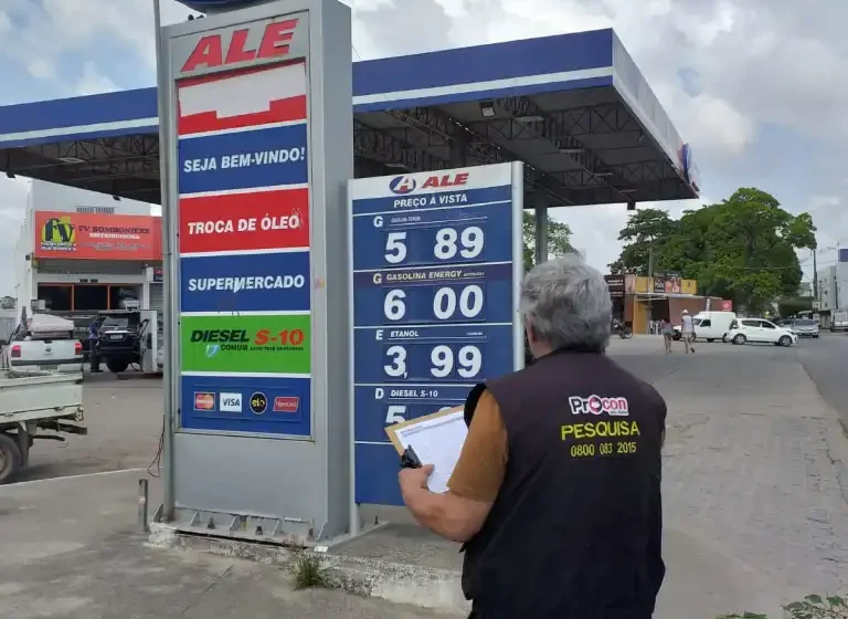  Procon-JP aponta variação no preço da gasolina entre R$ 5,73 e R$ 6,09 em levantamento