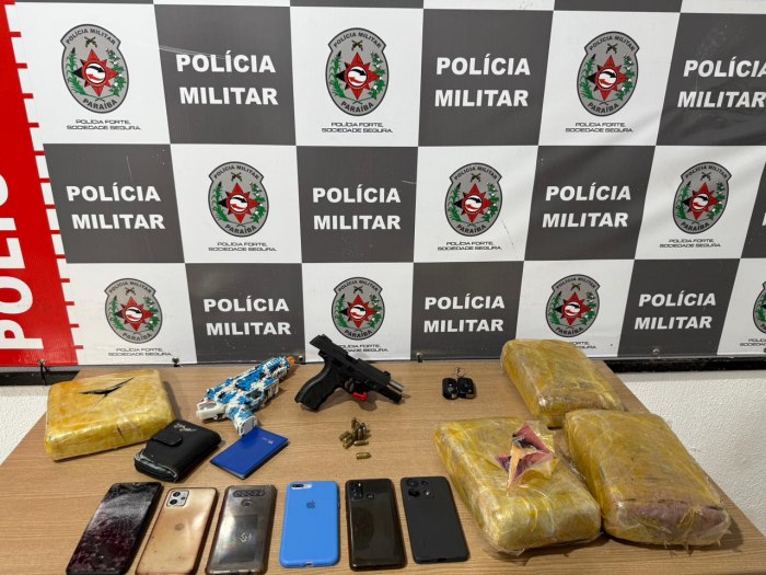  Operação da PM resulta na apreensão de 6kg de “super maconha”, pistola e recuperação de carro roubado