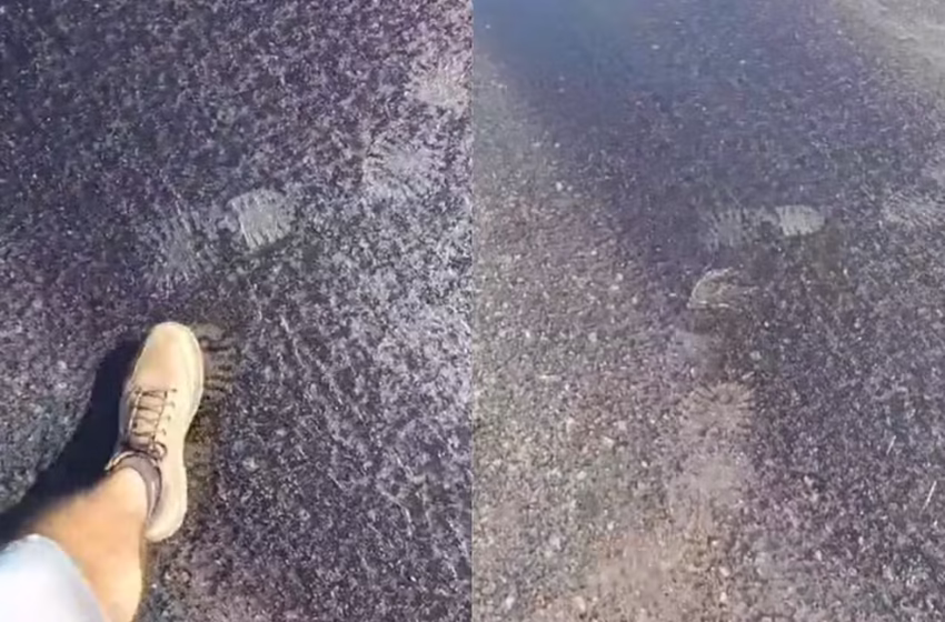 Calor extremo em SC faz asfalto derreter