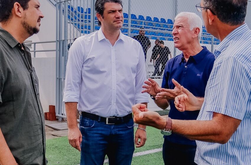  Leo Bezerra acompanha obras no Estádio da Graça e estimativa entrega para o primeiro semestre