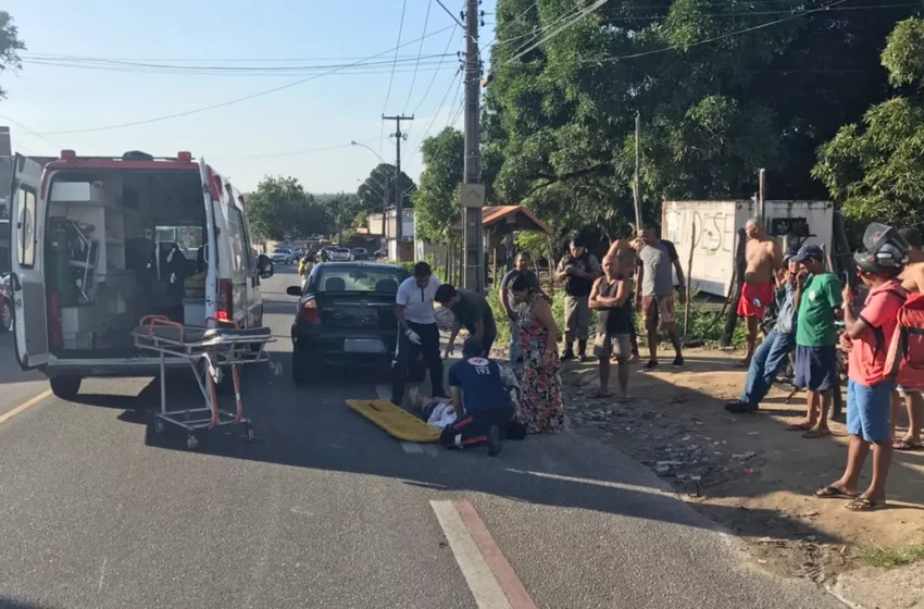  Colisão entre moto e ônibus deixa um ferido e causa lentidão no trânsito no bairro do Cuiá, em João Pessoa