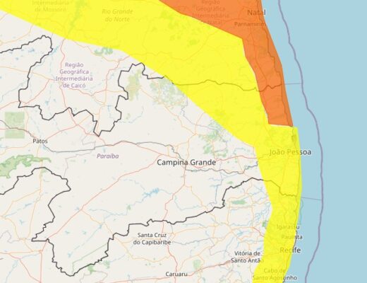  Inmet emite dois alertas de chuvas para o Litoral da PB; veja lista de cidades