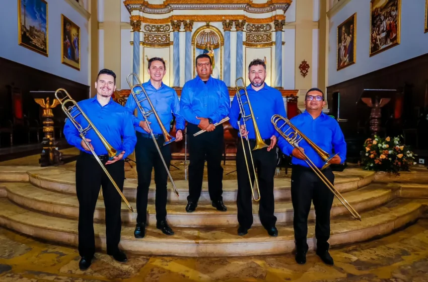 Quarteto de Trombones da Banda 5 de Agosto se apresenta no Projeto Sol Maior, em JP, nesta sexta-feira