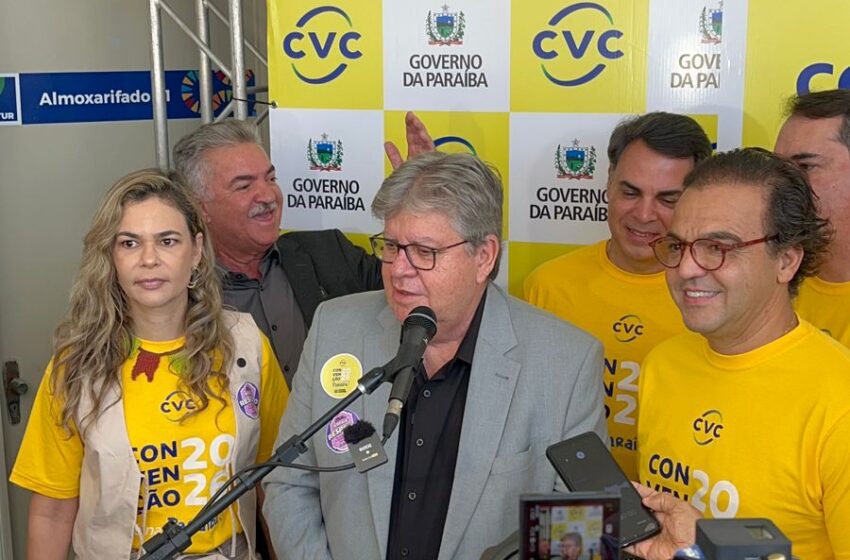 Governador João Azevedo fala sobre Cícero Lucena em Israel, durante Lançamento da Convenção Nacional de vendas CVC 2026