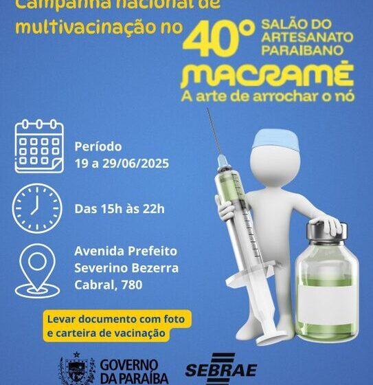 Vacinação e Procon-PB são alguns dos serviços oferecidos à população no Salão do Artesanato Paraibano