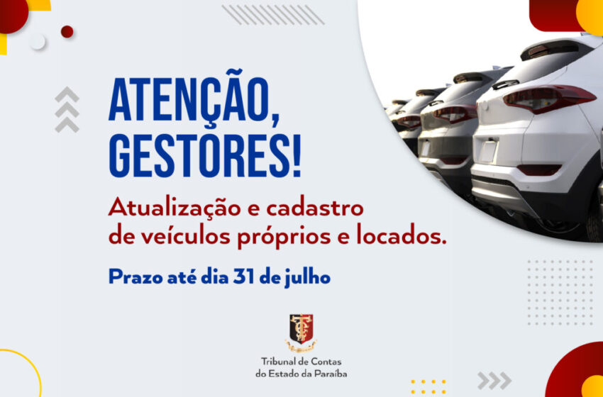 TCE-PB alerta 223 prefeituras sobre inconsistências em dados de veículos cadastrados