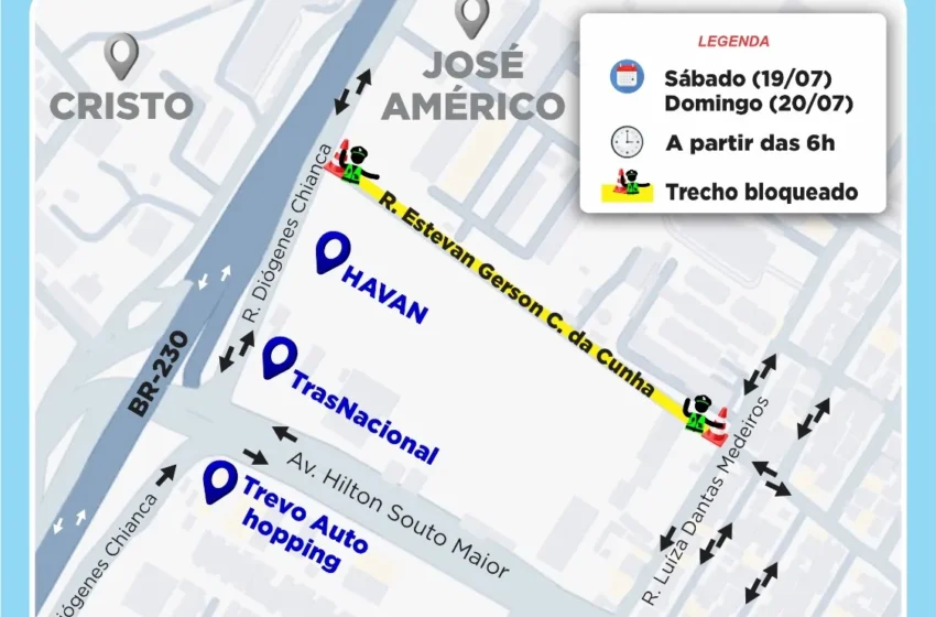  Semob-JP autoriza interdição total de via no José Américo para reparo em rede de esgoto