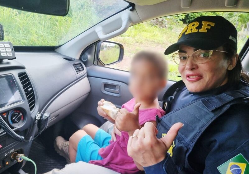  PRF resgata criança de 4 anos em risco na BR-230 e alerta responsável