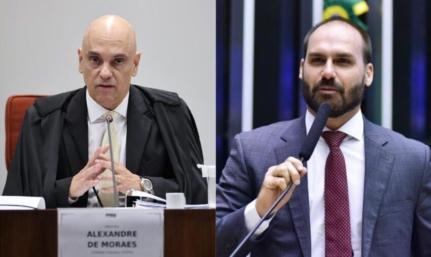 Moraes diz que Eduardo Bolsonaro intensificou ataques ao STF após decisão contra Jair Bolsonaro