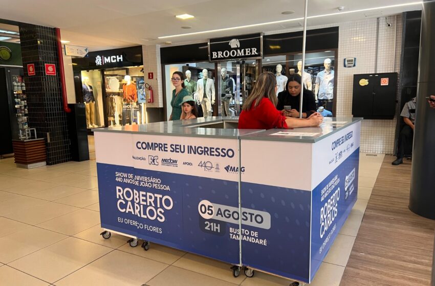  MAG Shopping é ponto de venda físico da Área Vip para show de Roberto Carlos em João Pessoa