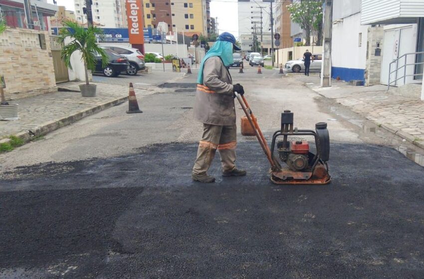  Mais de 40 bairros da Capital recebem serviços da Operação Tapa-Buraco da Seinfra