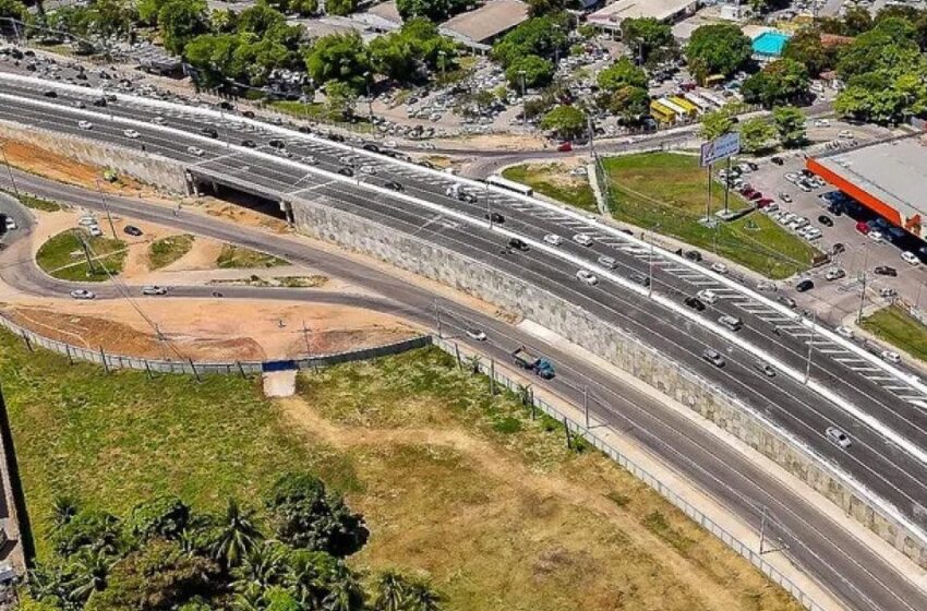 Obras no Viaduto Luciano Agra provocam mudanças no trânsito em João Pessoa