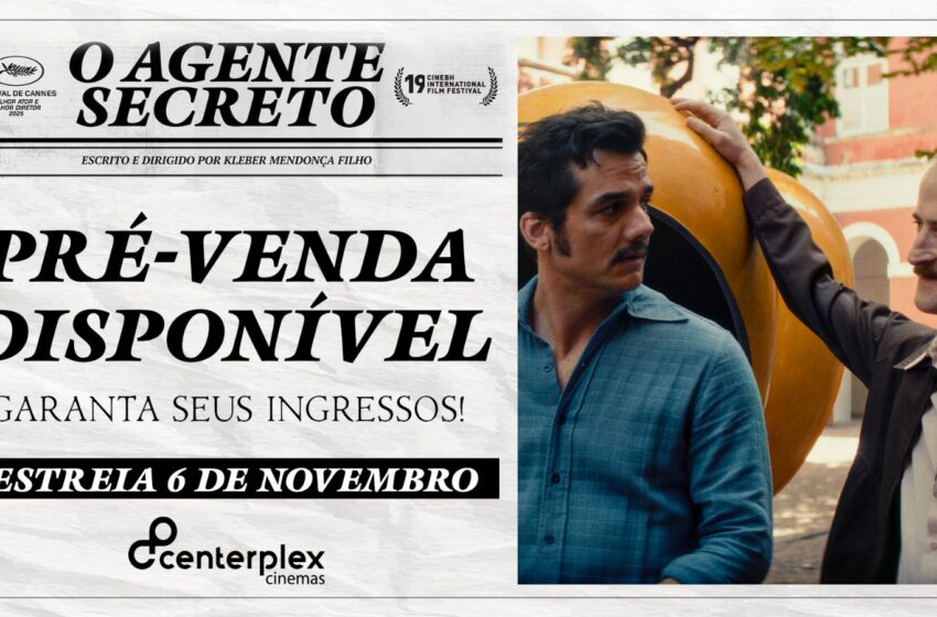 Pré-venda de “O Agente Secreto”, novo filme de Kleber Mendonça Filho, começa no Centerplex do Mag Shopping