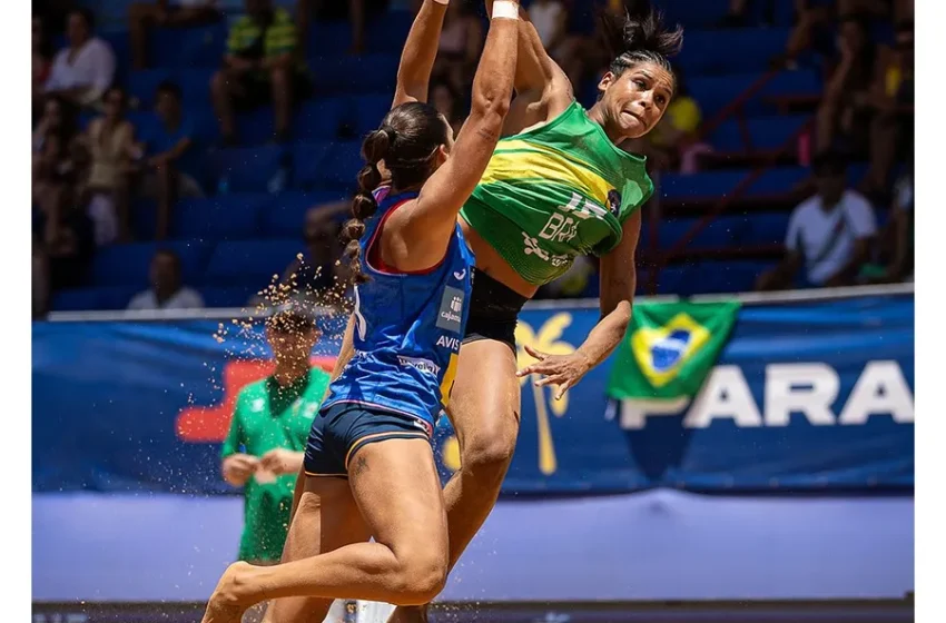  Brasil conquista títulos no masculino e feminino do handebol de praia e encerra o Paraíba World Beach Games com domínio