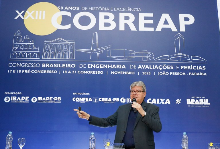  João Azevêdo destaca obras e projetos que transformam a Paraíba em novo polo de investimentos na abertura do Congresso Brasileiro de Engenharia