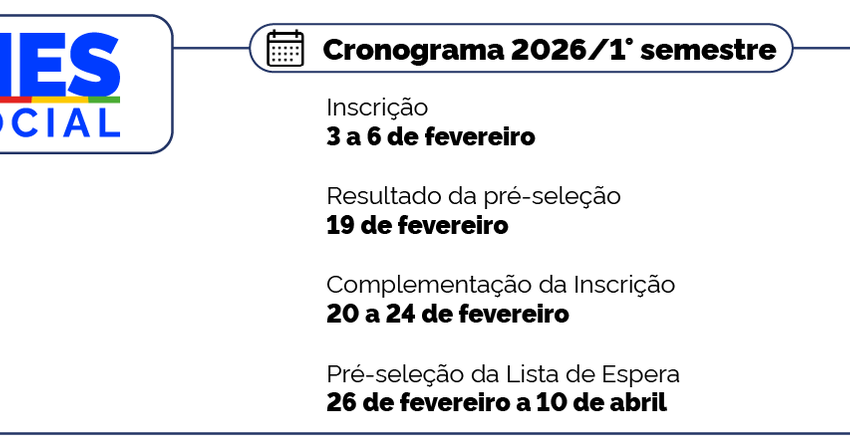  Publicado edital do Fies para o 1º semestre de 2026; confira o cronograma