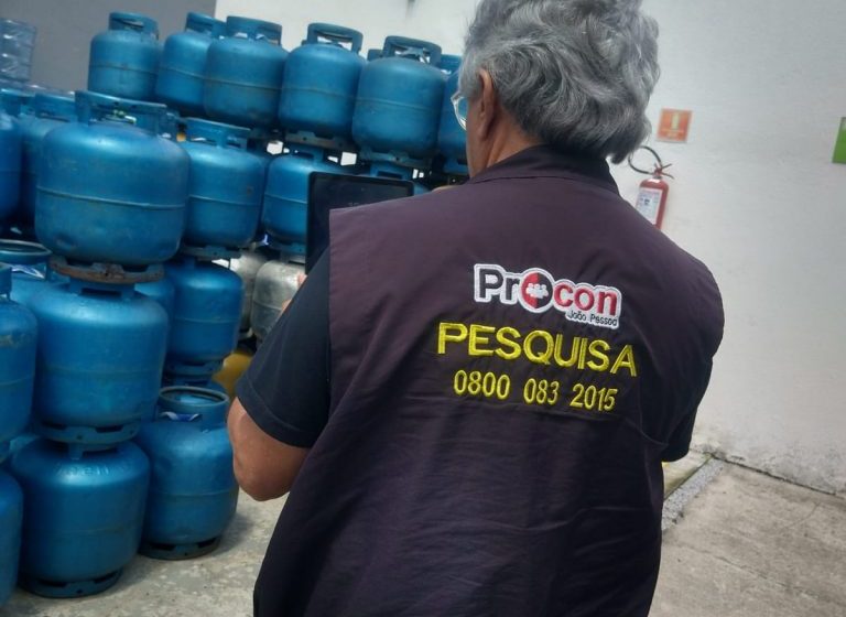  Pesquisa do Procon-JP para preço do gás de cozinha encontra diferença de R$ 30,01 no botijão de 13 quilos
