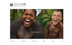  Vídeo postado por Trump associa Barack e Michelle Obama a macacos