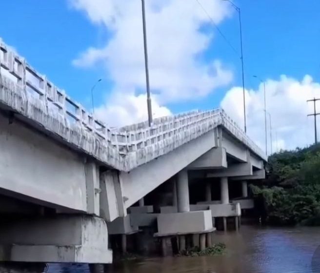  Estrutura de ponte na BR-101 desaba em Santa Rita, mas não deixa feridos
