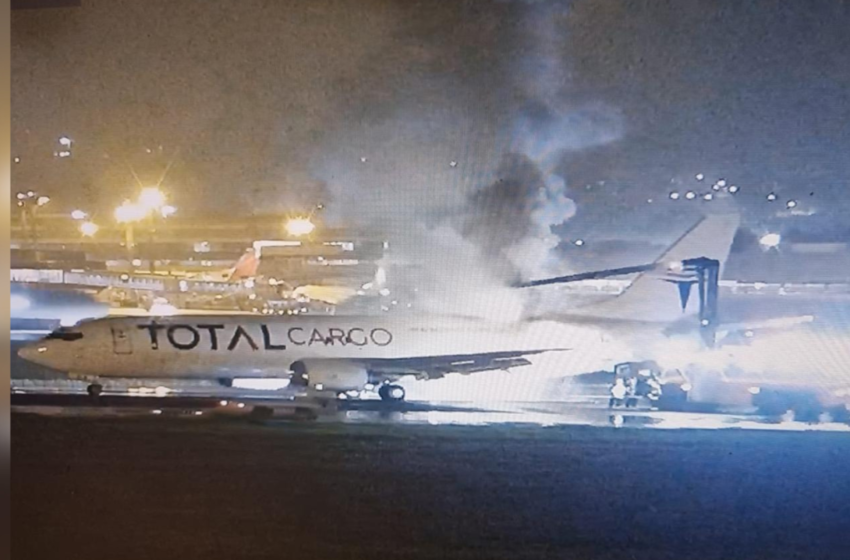  Avião faz pouso de emergência após identificação de falha no motor em Guarulhos, São Paulo
