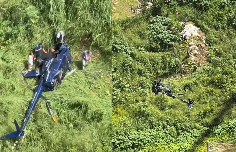  Helicóptero cai durante decolagem em Campina Grande; confira o vídeo