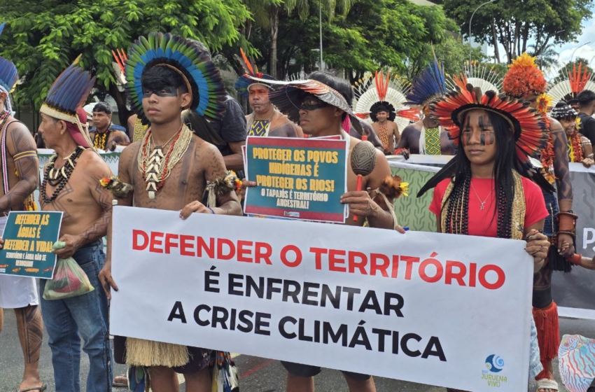  Indígenas marcham em Brasília contra mineração e cobram demarcação de terras e políticas públicas