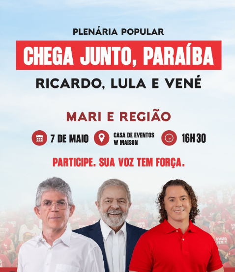  Ricardo Coutinho e Veneziano participam de plenária “Chega Junto Paraíba” em Mari