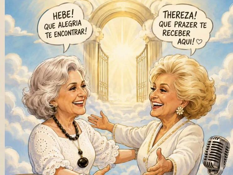  Abrajet Paraíba homenageia Thereza Madalena com ilustração emocionante ao lado de Hebe Camargo