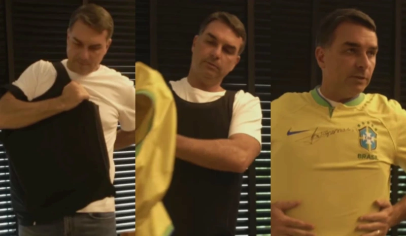  Flávio Bolsonaro passa a usar colete à prova de balas durante pré-campanha