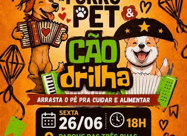  Parque das Três Ruas realiza ‘Forró Pet & Cãodrilha’ com programação voltada à diversão e à solidariedade