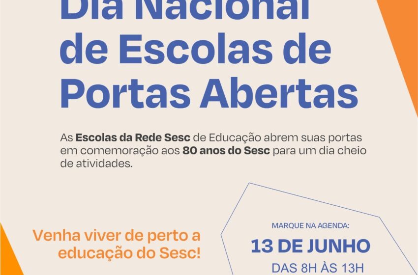  Dia Nacional de Escolas de Portas Abertas mobiliza unidades da Rede Sesc de Educação na Paraíba
