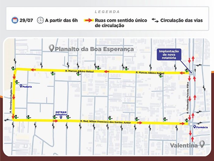  Semob-JP implanta novo binário no bairro do Valentina para melhorar fluidez e segurança no trânsito