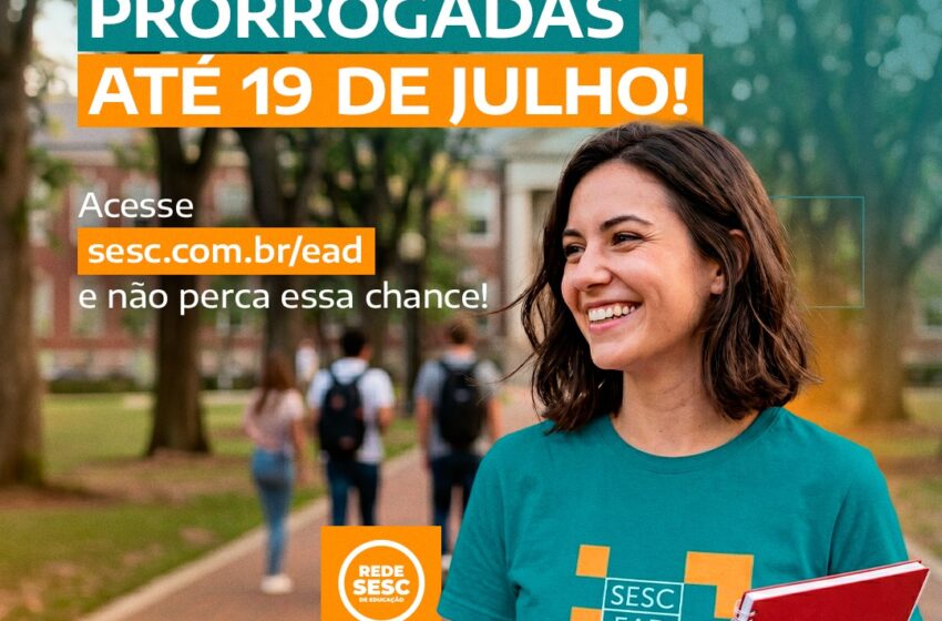  Últimos dias de inscrições para Educação de Jovens e Adultos gratuito a Distância com o Sesc