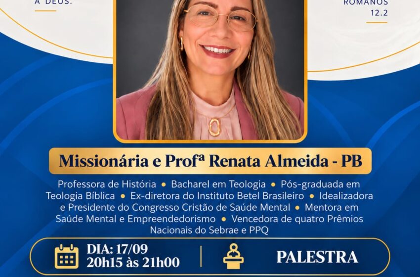  Congresso Cristão de Saúde Mental promove palestra sobre superação, propósito e esperança em João Pessoa